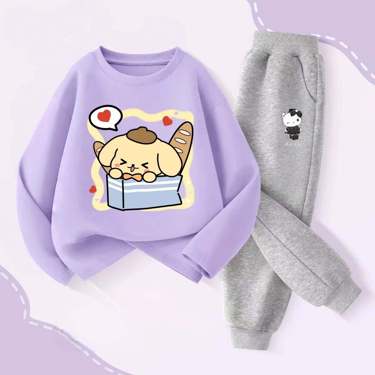 

Осенний комплект одежды для маленьких девочек, пуловер с мультяшным принтом, толстовки, топ и штаны, нижний костюм из 2 предметов, спортивные костюмы для мальчиков и девочек