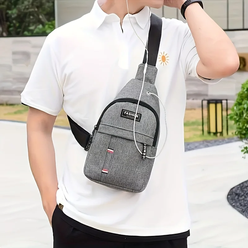 

Casual Oxford Men'S Chest Bag,Crossbody Bag with Shoulder Strap, Suitable for Outdoor Sports, Durable Fabric