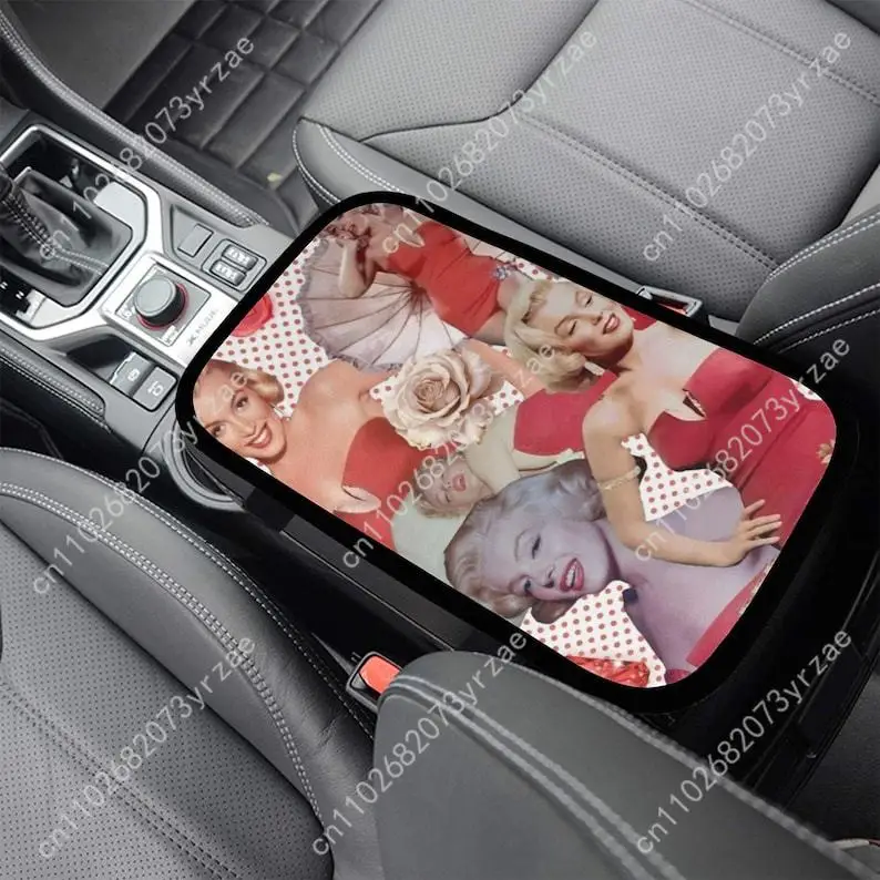 

Marilyn Monroe Universal Car Armrest Cushion High Quality Non-Slip Car Armrest Cover Elastic Straps Car Interior Accessories
