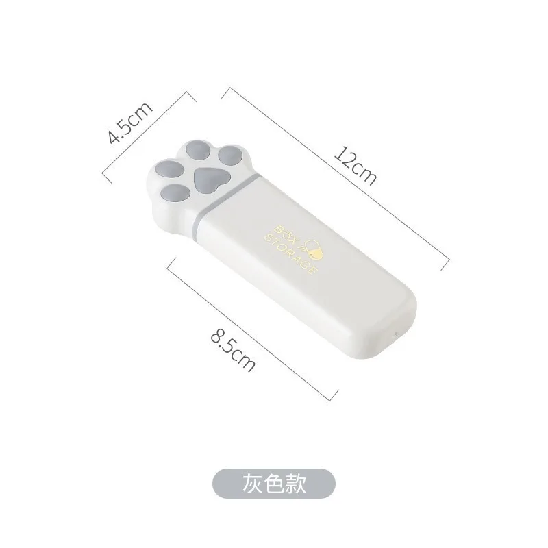 Mini Cat Claw 3 Grids Medicine Storage Box Portable Daily Pill Cases Container Organizer Travel Fish Oils Pill Dispenser Box