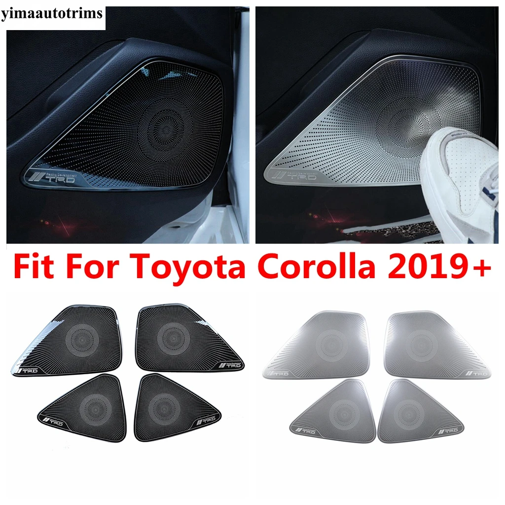 

Stainless Steel Car Side Door Stereo Speaker Audio Sound Loudspeaker Frame Cover Trim Accessories For Toyota Corolla 2019 - 2023