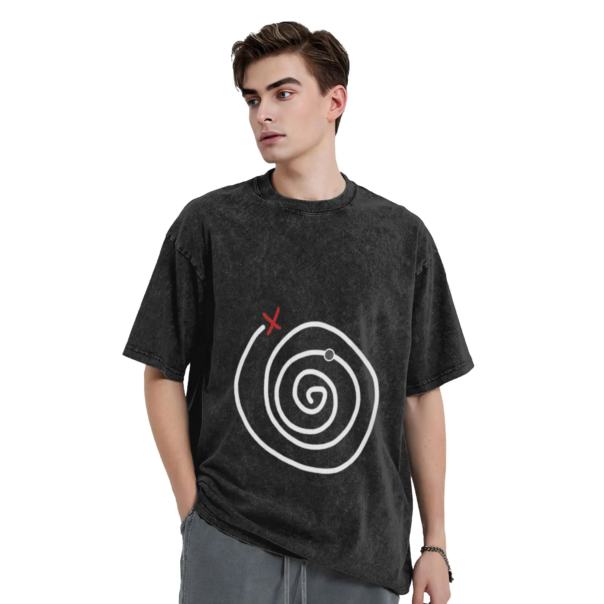 Rewind Unique Stylish A Washed T Shirt Men's Women's Oversized Cotton Tees Tops