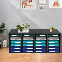 24 Compartments Desktop Literature Organizer Adjustable File Sorter Mail Center Magazine Holder Paper Storage Cabinet
