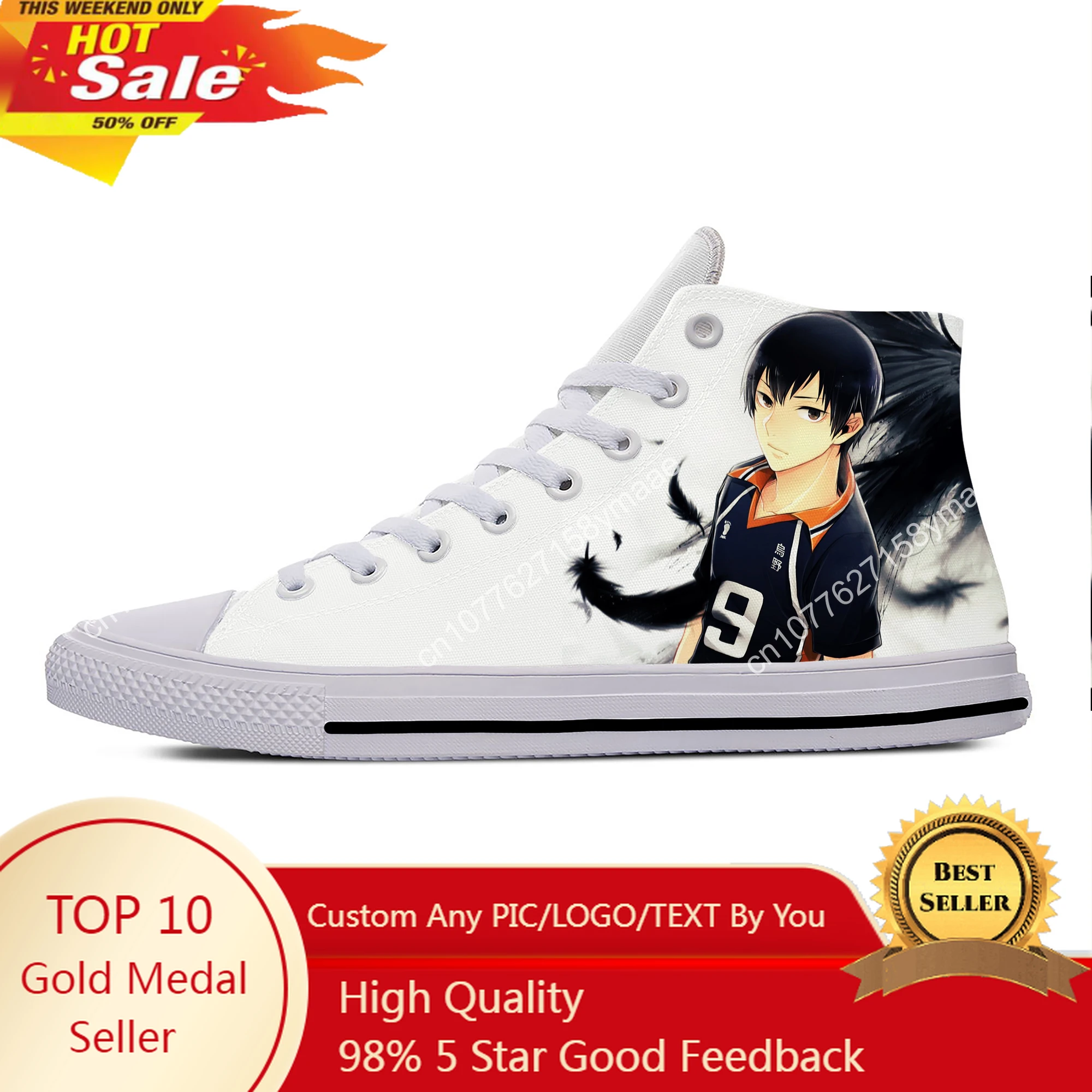 

Summer Hot Cool Anime Manga Haikyuu Kageyama Tobio Kuroo Casual Shoes High Top Men Women Sneakers Classic Latest Board Shoes