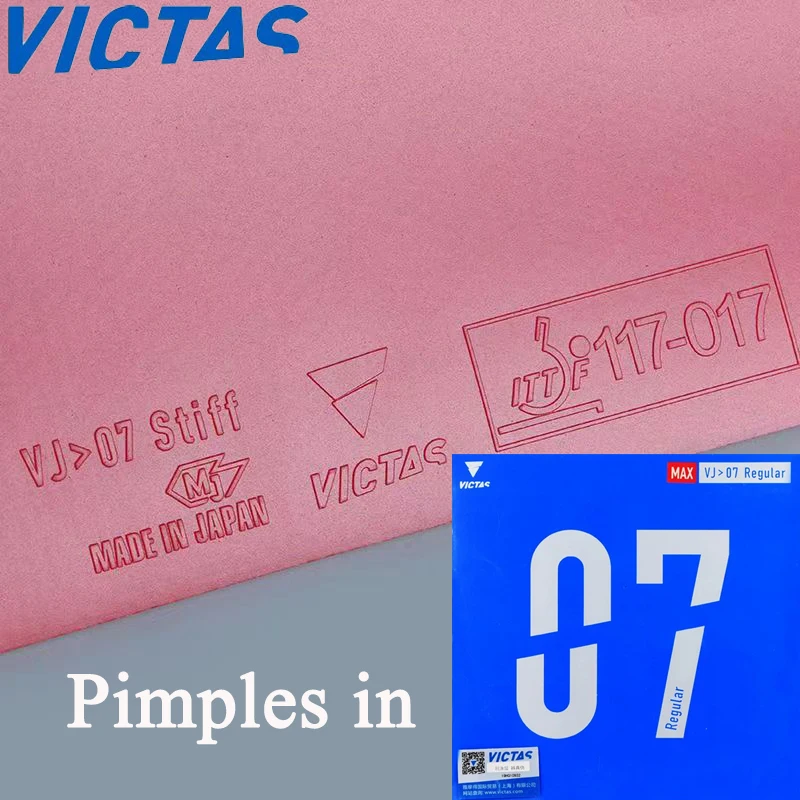 

VICTAS VJ＞07 Regular Table Tennis Rubber Non-stick Pimples in All-round Ping Pong Rubber with 2.0/MAX Sponge ITTF Approved