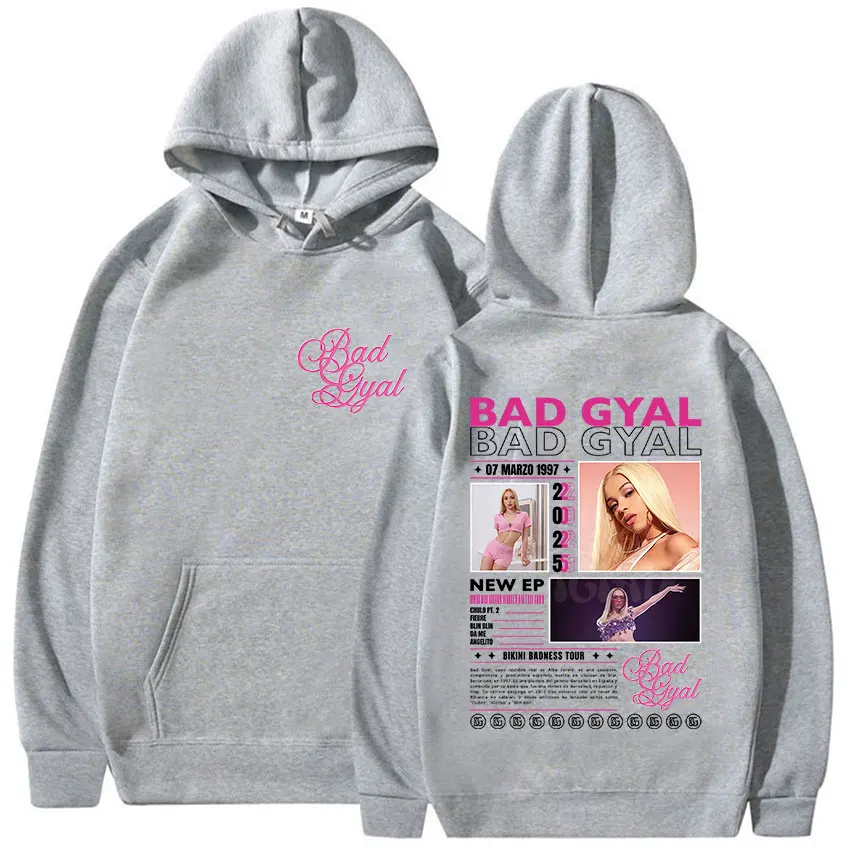 جولة ألبوم المغني باد جيال 2025 المشجعين هوديس الرجال النساء الملابس خمر البلوز المتضخم الهيب هوب موسيقى البوب طويلة الأكمام هودي