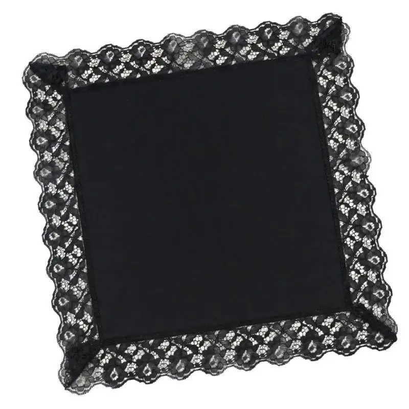 Imagen 3: 39BB Pañuelo negro extragrande refinado que combina comodidad algodón y encaje decorativo para atractivo atemporal
