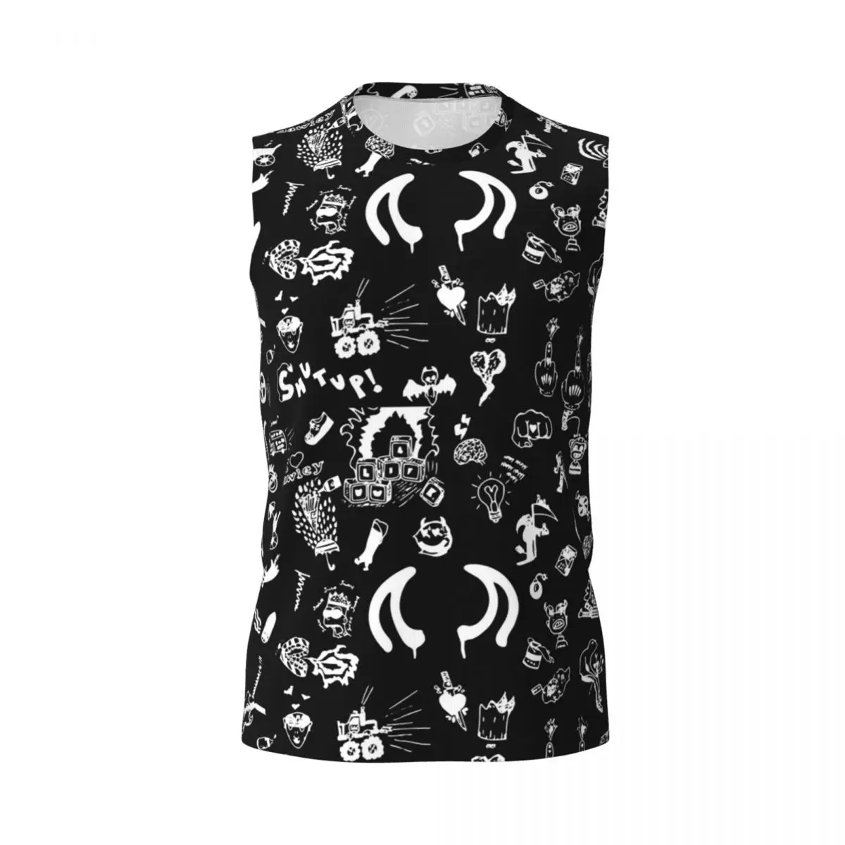 Yungblud Drawings Tattoo Sheet Men Printed Sleeveless T-shirt Casual Hip Hop Street Style Beach Holiday Tank Tops