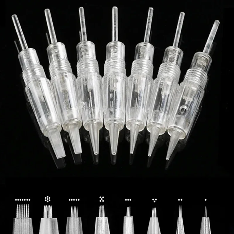 8mm 1RL/3RL/5RL/3F/5F/7F Microblading Tattoo Needles Premium Charmant Machine Nano Screw Tattoo Cartridge Needle 10pcs/bag