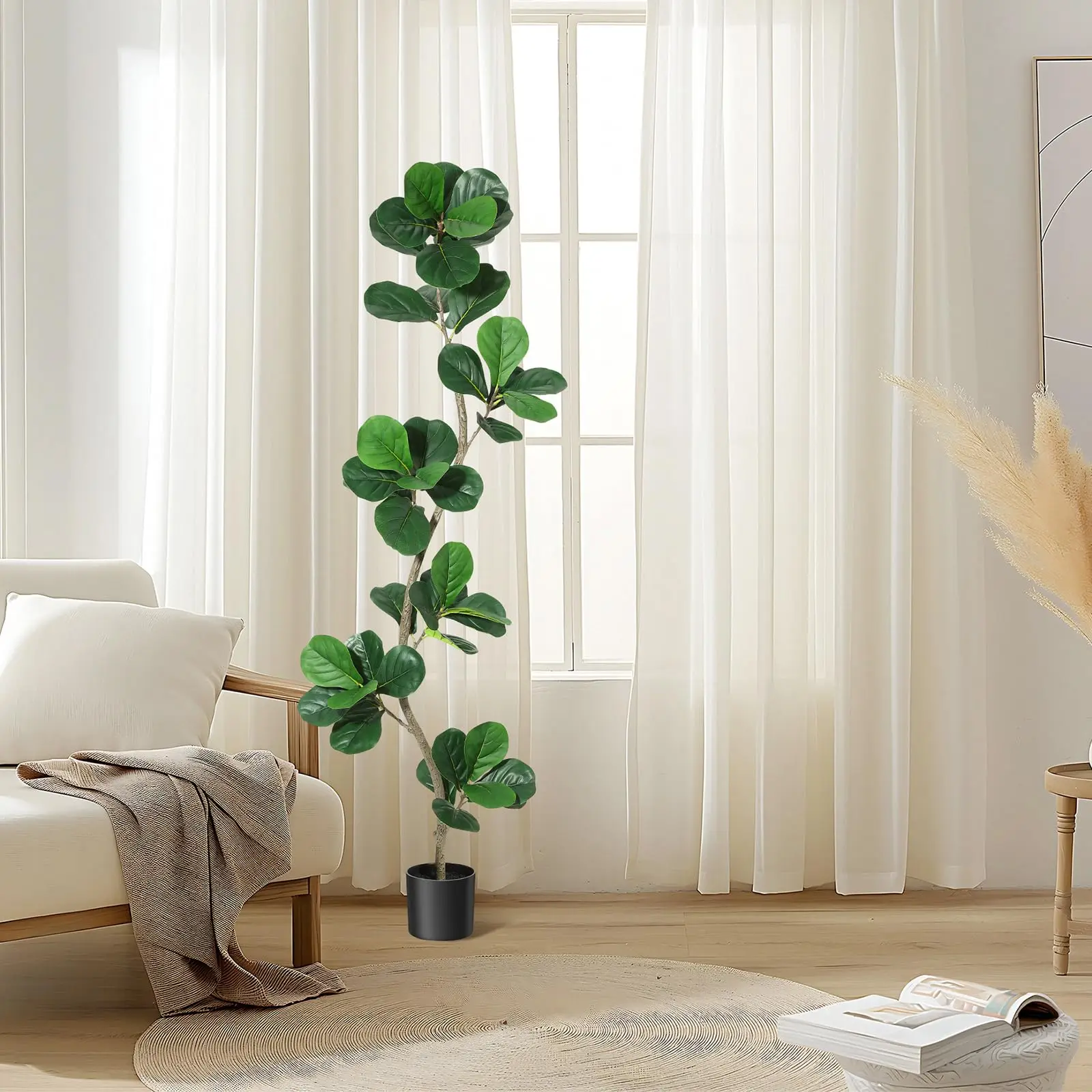 

Artificial Plants Indoor Premium Simulated Silk Fabric No Maintenance Required Adjustable Branches Realistic Look for Home Decor