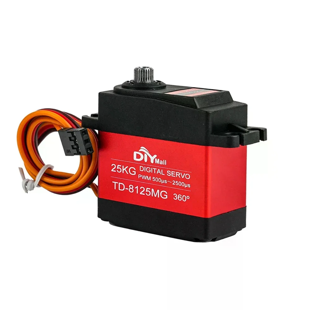 Engranaje metálico servo digital de 25 kg |   360 ° /270 ° /180 °   Motor impermeable de alto par para RC, coche, barco, Robot, brazo, Control PWM DIY