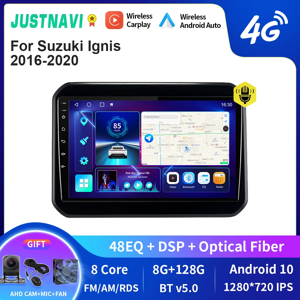 

Автомобильный радиоприемник JUSTNAVI QT10 Android 10,0 для Suzuki Ignis 2016-2020 Автомобильный мультимедийный видеоплеер 2din Carplay GPS Navi