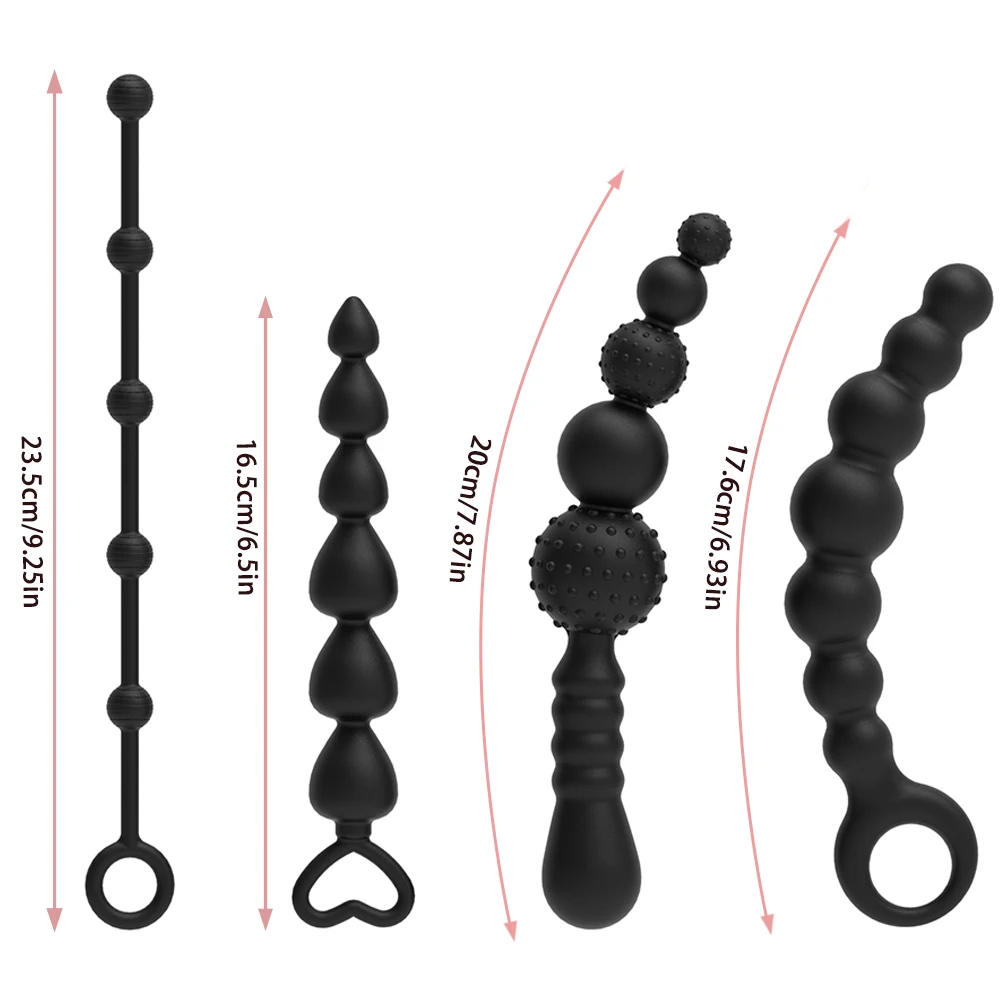 Silicone Beads Anal Plug Female Vaginal Masturbator Anus Massage Butt Plug Sex Toys for Men and Women Adult Product