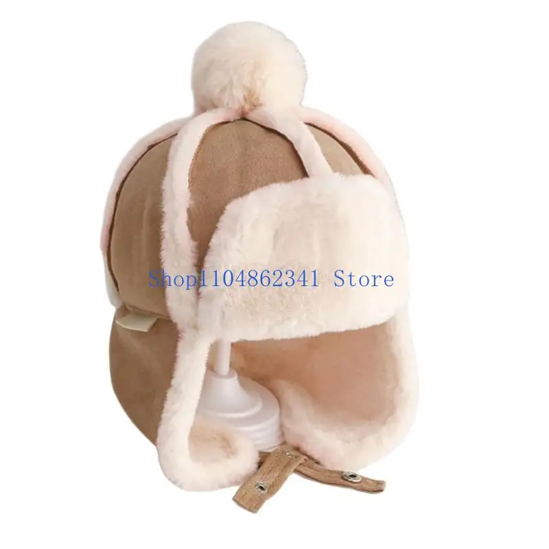 5asd المرقعة القطيفة الطيار قبعة الاطفال الدافئة إيرفلاب قبعة الشتاء في الهواء الطلق الاستخدام اليومي الصياد