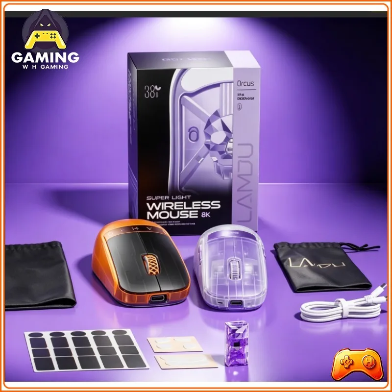 Mouse Gamer LAMZU Orcus com Fio e Sem Fio, Taxa de Resposta de 8K, Leve, para Esports, Valorant, CS2, com Empunhadura para Palma e Garra