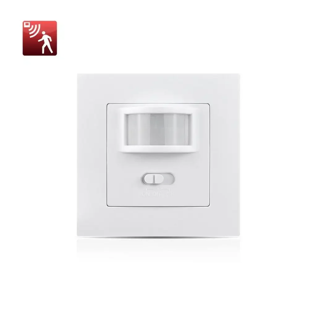 AC 110V 220V PIR Sensor gerakan inframerah, terpasang di dinding Sensor lampu gerakan hidup/mati otomatis tersembunyi untuk lampu bohlam LED