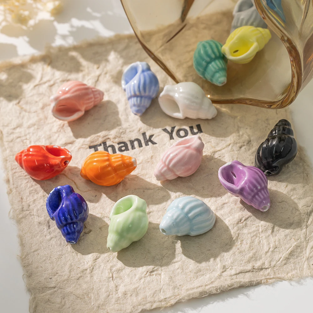 10Pcs Shell Sea Conch Ceramic Beads For DIY Handmade Craft Bracelet Necklace Earring Jewelry Make Material Accessories Wholesale - view 6
