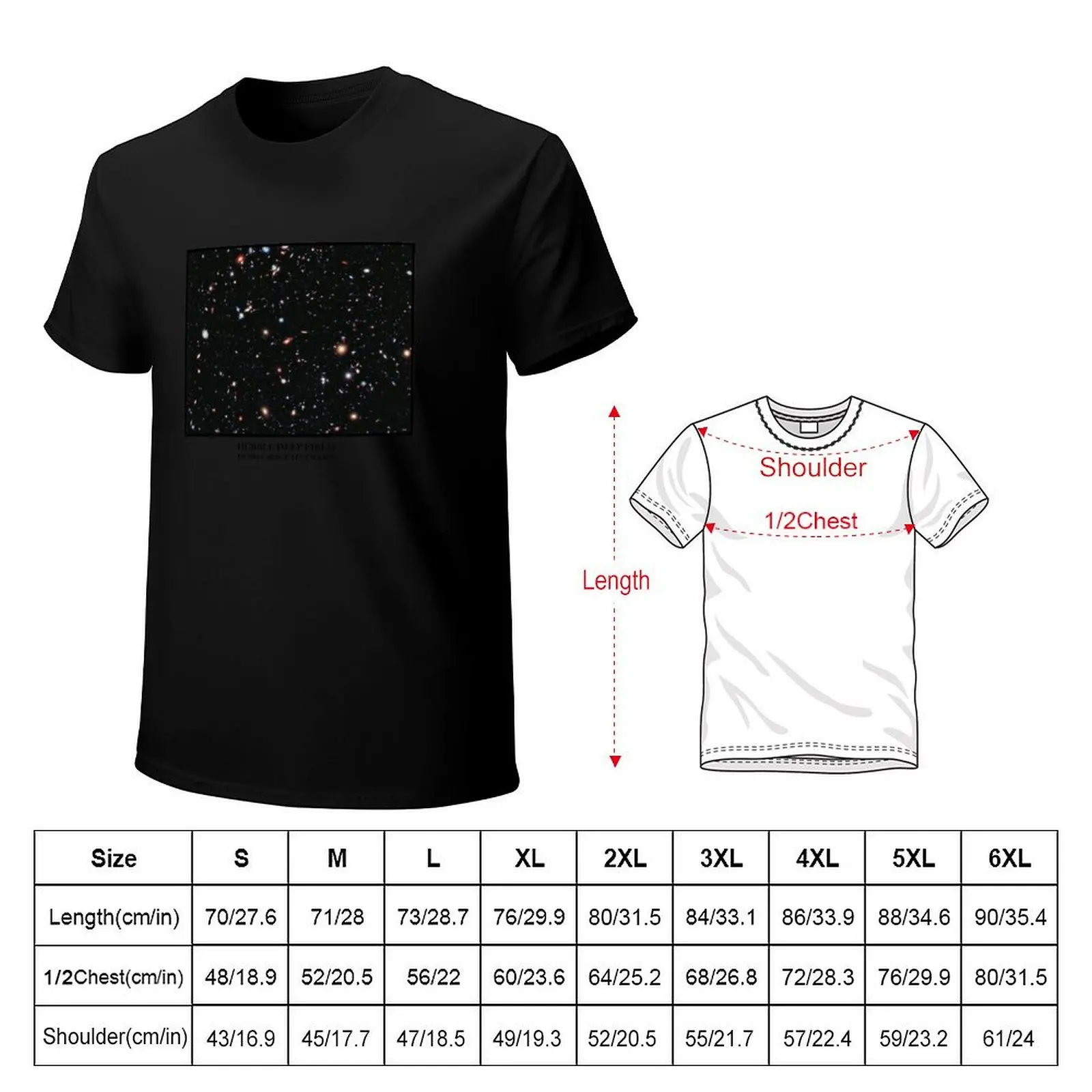 Space Galaxy Stars Hubble Deep Field T-Shirt Summer Casual Loose T-Shirt