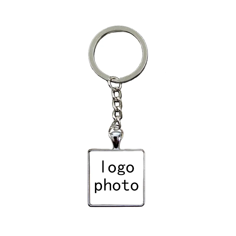 Custom Logo Photo Square Chain Keychain