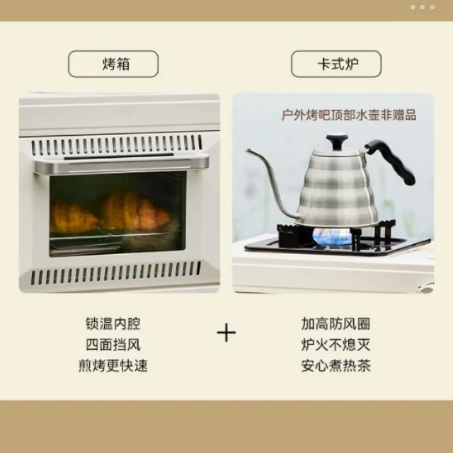 Cross-Border Outdoor Portable Gas Oven, Field Camping, Integrated Casserole, 25-30L Oven