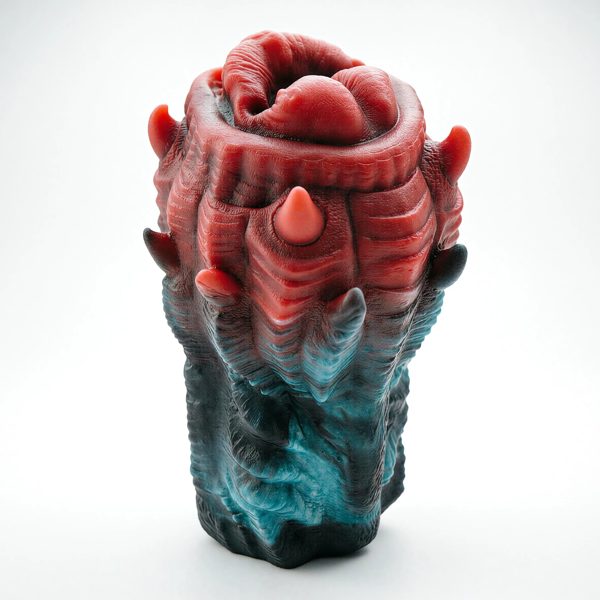 SHAZ Fantasy Tentacle Design Male Masturbator, Red Black Gradient Liquid Silicone, Bionic Soft Texture Storker, Sex Toy for Men