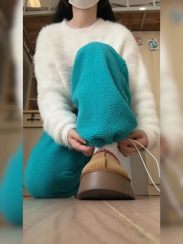 

Женские повседневные брюки Sweet Sle Fce-Like прямого кроя для похудения, осенне-зимние, свободные, универсальные, с широкими штанинами, с высокой талией