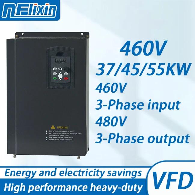 Frequency Converter VFD 460V Controller Inverter 15KW/18.5KW/22KW/30KW 460V Three-Phase Input and Three-Phase Output Motor Speed