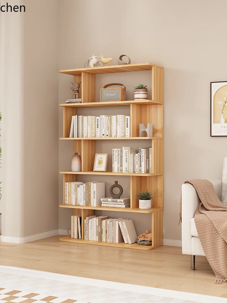 

ZML Solid Wood Bookshelf Floor-standing Living Room Storage Rack Combination Modern Minimalist Household Small Bookcase