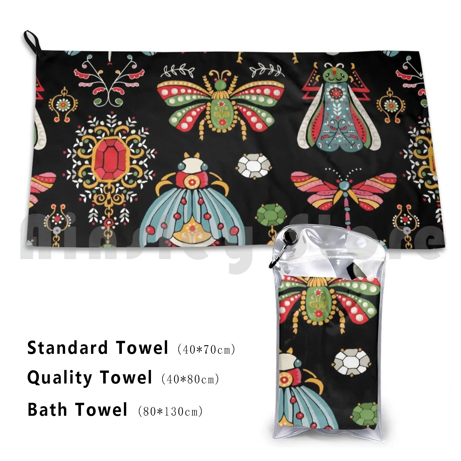 The Collection Bath Towel Beach Cushion Bugs Jewellery Brooches Pesky Stationary Jewellery Bright