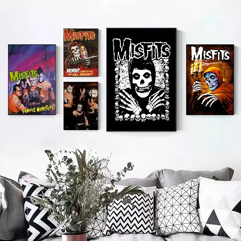 Band M-Misfits Famous Monsters Peelable Self-adhesive Poster Stickers Are Suitable For Frameless Wall Decoration In A Room