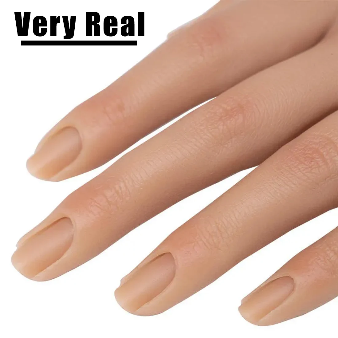 Advanced Practice Hand for Acrylic Nails Flexible Fingers Fake Training False Hand Model Kit