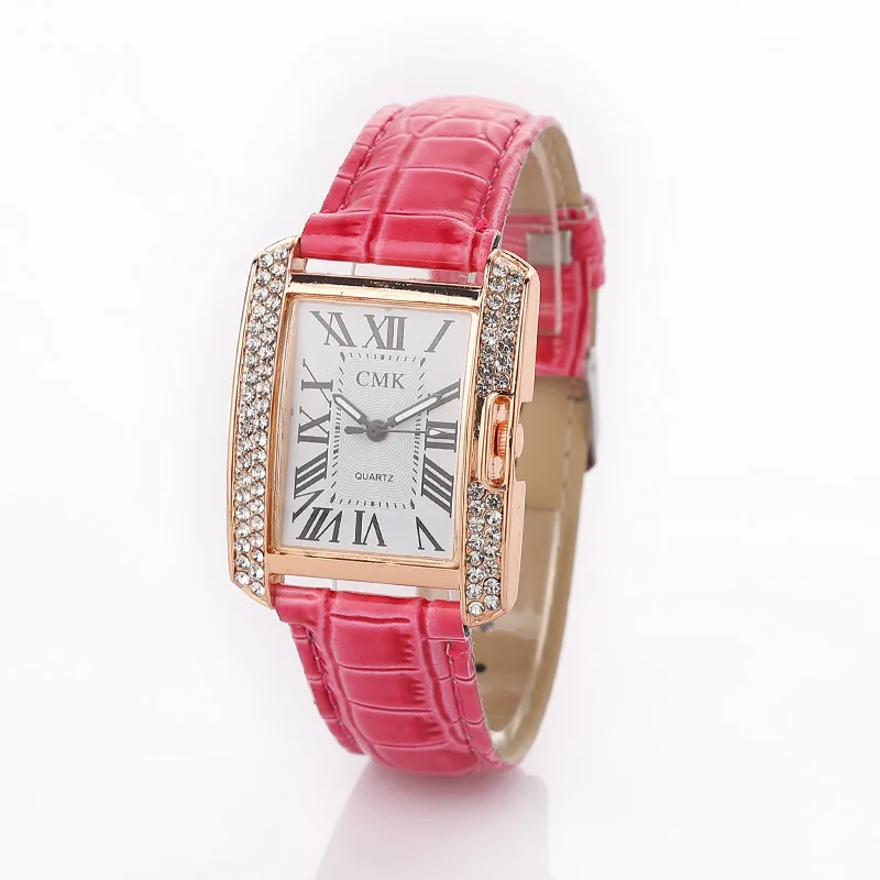 ファッション女性クォーツ時計長方形正方形オロロジオレディース高級ローマ数字ダイヤモンドビジネス腕時計クラシック時計