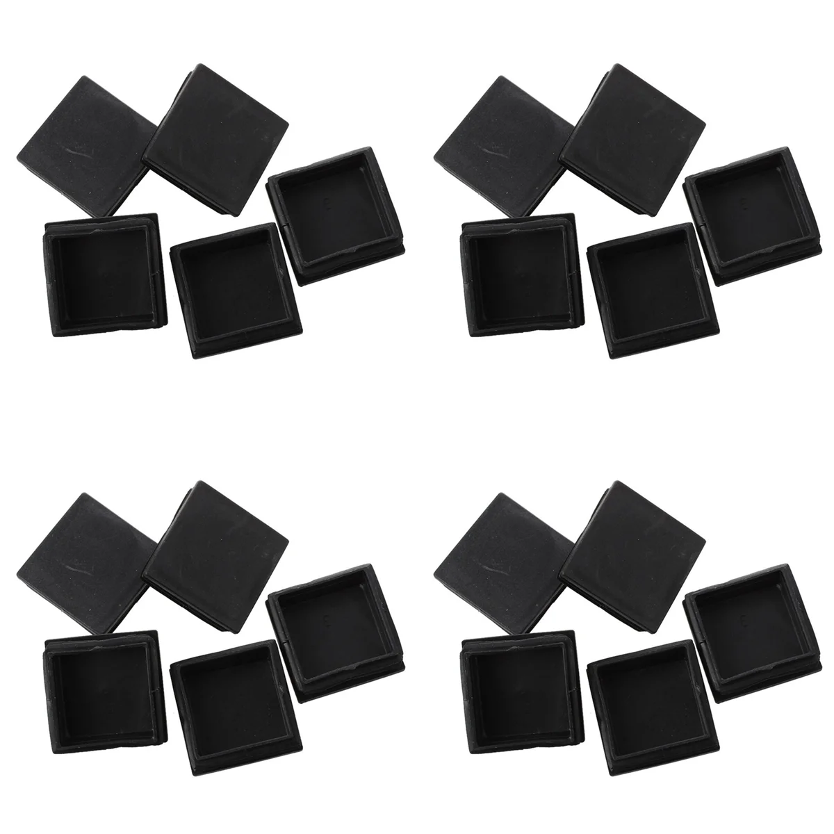 BAAU 20 Stück quadratische Endkappen aus Kunststoff, Rohreinsätze, 50 mm x 50 mm