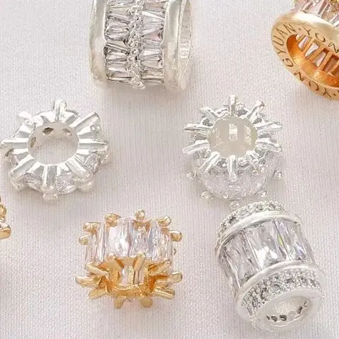 

14-каратное золото, инкрустированное серебро, циркон, ведро, бусина-разделитель, кулон, сделай сам, колесо, ожерелье из бисера, подвесные ювелирные аксессуары