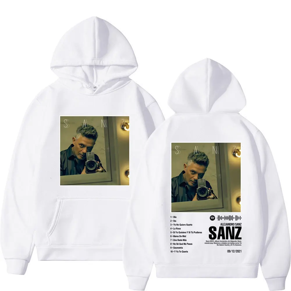 المغني أليخاندرو سانز ألبوم الجرافيك هوديس الرجال النساء خمر موضة البلوز الهيب هوب كنزة بمقاس كبير الخريف والشتاء