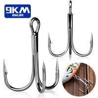 Fishing Treble Hooks 25~50Pcs Brabed Sharp Triple Sea Fishing Hooks Hard Lures for Freshwater Saltwater Fishing Accessories