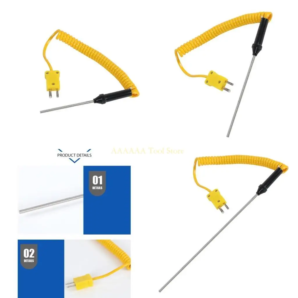 A2BE Reliable K Type Thermocouple For Temperature Monitoring In Setting Featuring Sturdy Stainless Steel Construction
