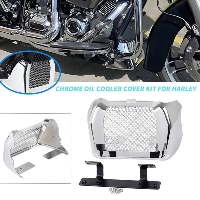 Oil Cooler Cover Kit With Bracket Motorcycle For Harley Touring Road King Street Glide FLHXS FLTRX FLHR 2017-2022 Radiator Tank