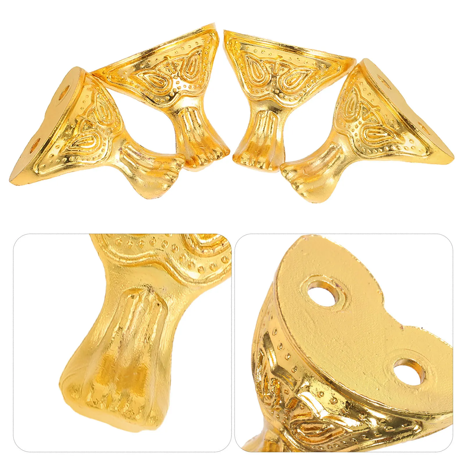 12Pcs Jewelry Box Corner Guards Vintage Zinc Alloy Chest Feet Retro Storage Box Hardware Cabinet Legs Cabinet Feet