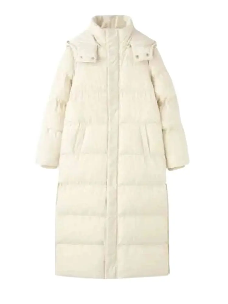 Cotton Jacket Women Down Cotton Jacket 2024 Winter New Thickened Long Coat New Loose and Versatile Extra Long Knee Cotton Jacket