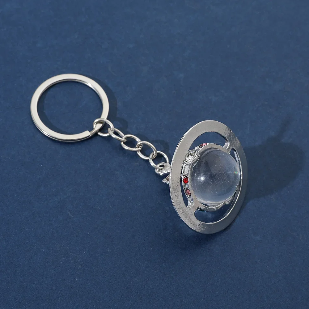 الفضة شفافة حبة زحل المفاتيح 3D عبر الحدود شعبية نمط جديد كيرينغ مجوهرات اكسسوارات من البر الرئيسى للصين