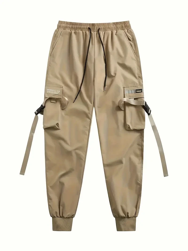 

Slim Fit Outdoor Новые мужские брюки Весенние и осенние рабочие брюки Молодежные брюки с несколькими карманами Повседневные брюки на резинке Прямые брюки