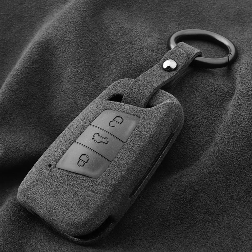 

Alcantara Car Key Keychain Case Cover For VW Passat CC B8 Cute Interior Accessoires Voiture Holder Shell