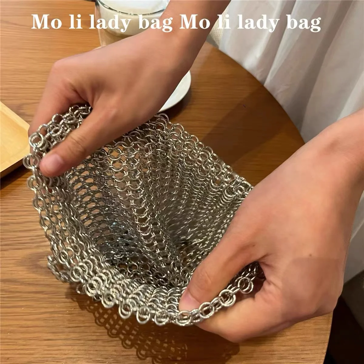 Glitter Shiny Metal Sequins Woven Handmade Square Bag Women Fashion Hollow Out Handbag Lady Purse Shoulder Crossbody Bag