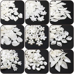 Beige Leaf Flower Heart Shell Shape 50pcs Acrylic Beads For Making Jewelry DIY Handmade Key Chain Bracelets Pendants Accessories