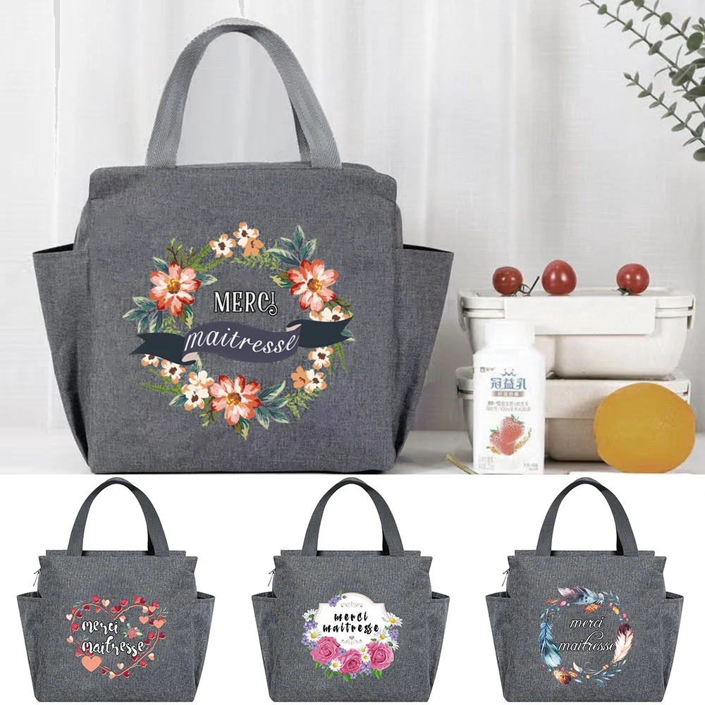 New Child Lunch Box Thermal Bag Large Capacity Picnic Food Cooler Women Handbag Waterproof Portable Lunch Bags Zipper Tote Pouch