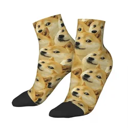 Doge Wow Pattern Shiba Inu Doggo Dog Meme Montage Socks Harajuku Sweat Absorbing Stockings All Season Socks for Man Woman