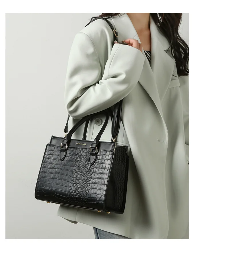 Original Crocodile Luxury Leather Handbags Women Bags Designer Vintage Alligator Satchel Tote Lady Shoulder Bag Tote for Women