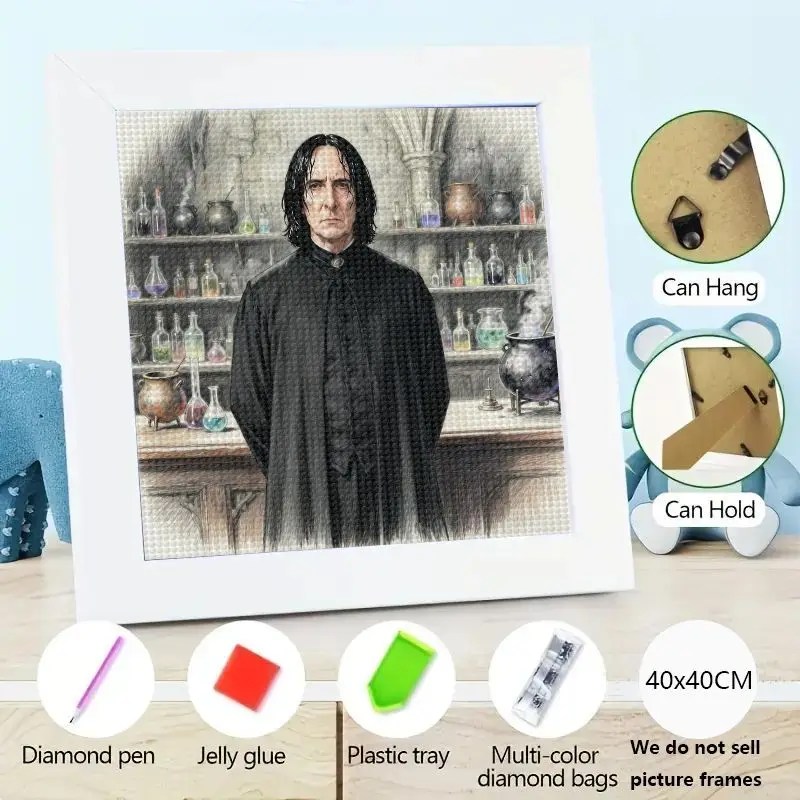 1 unidad DIY 5D Kit de pintura de diamante de taladro completo, Harry Potter Severus Snape pociones maestro decoración del hogar arte de la pared, profesor de Hogwarts Ch