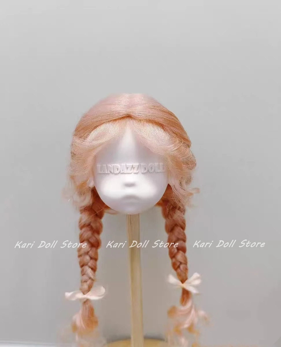 

Парики для кукол Kari Doll: натуральные, жесткие, розовые косички из мохера, для кукол Landazz Landoudou, обхват головы 16 см.